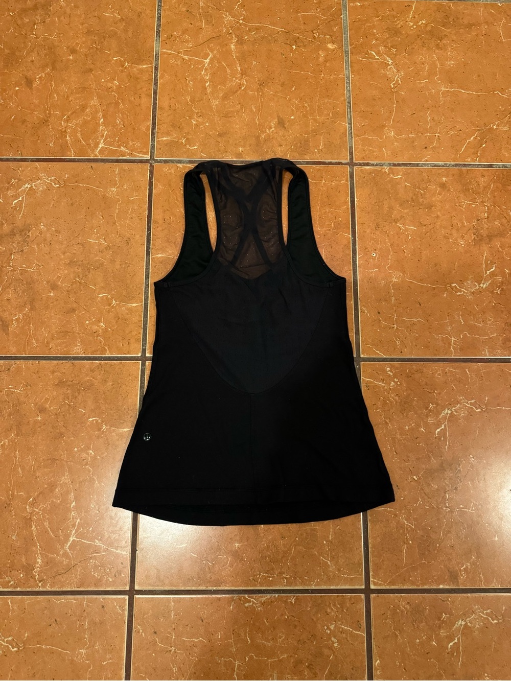 lululemon athletica Black Racerback Mesh Tank Top